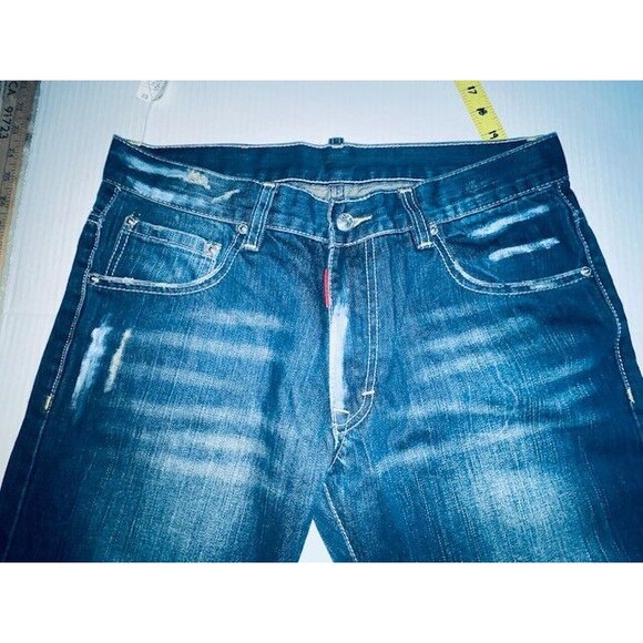 Dsquared2 Jeans Mens 50 Slim Fit Button Fly Distressed Paint Italy Fits 32x32 - Picture 13 of 16